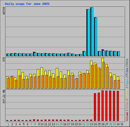 Daily usage for June 2025