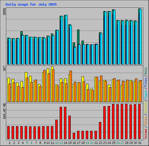 Daily usage for July 2025