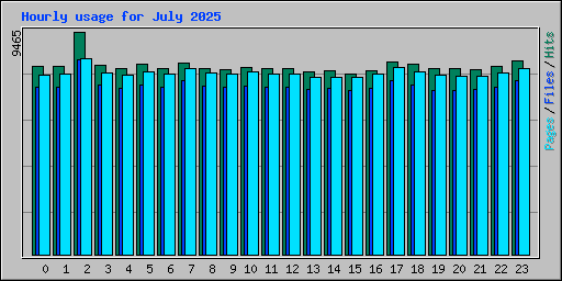 Hourly usage for July 2025