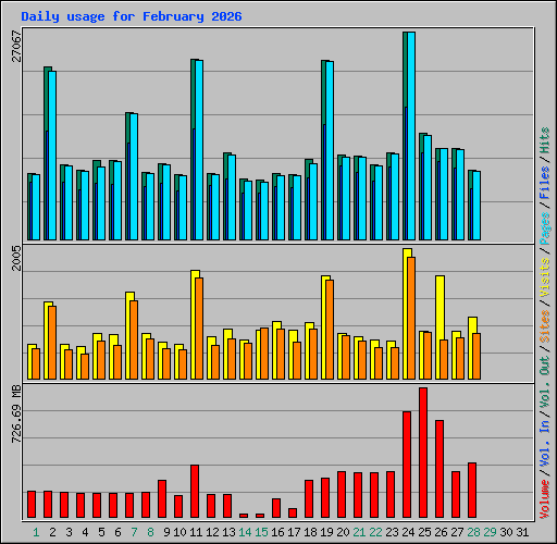 Daily usage for February 2026