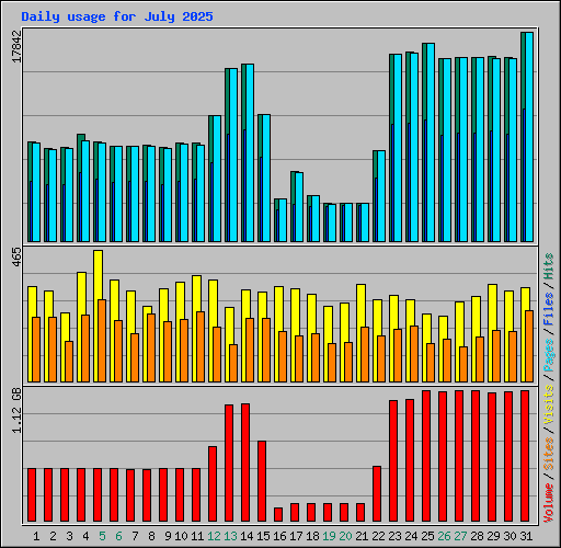 Daily usage for July 2025