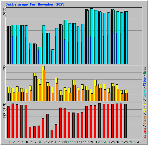 Daily usage for November 2025