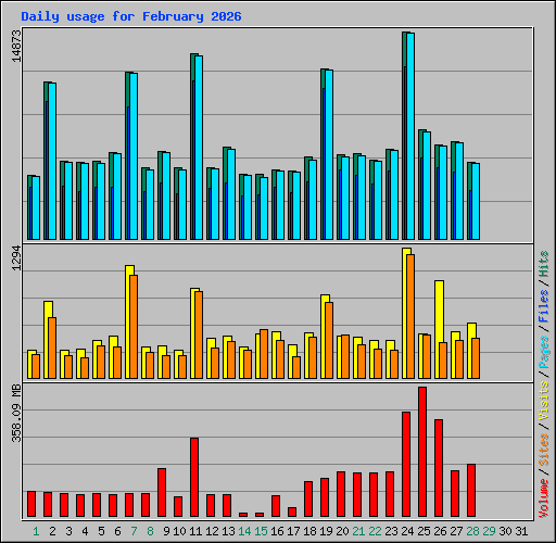 Daily usage for February 2026