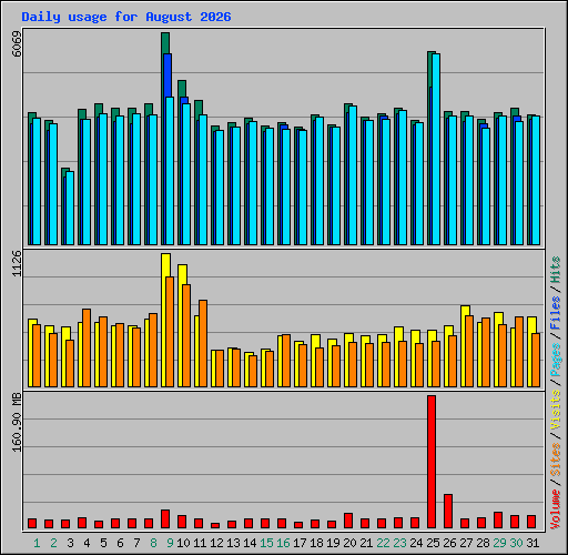 Daily usage for August 2026