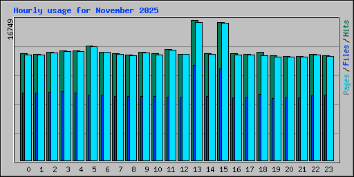 Hourly usage for November 2025