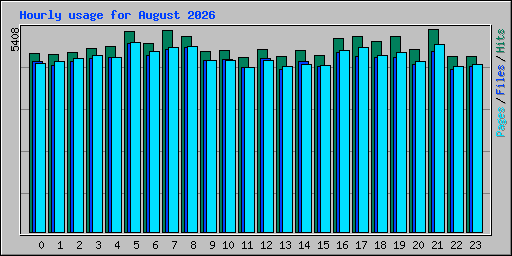 Hourly usage for August 2026