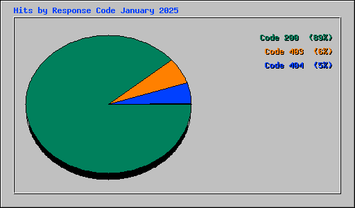 Hits by Response Code January 2025