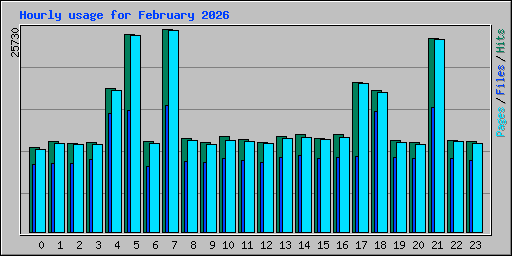 Hourly usage for February 2026